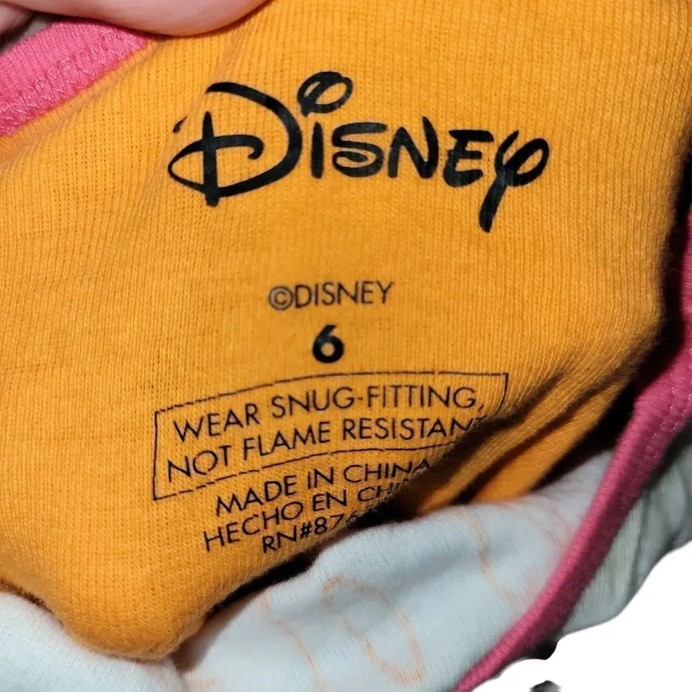 Disney Minnie Mouse Kids Pajama Set - Orange and Pink